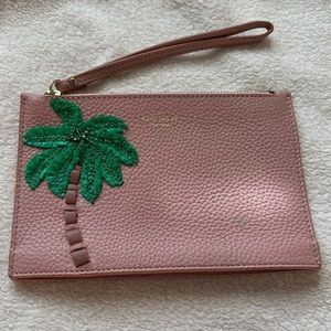 KATE SPADE PALM TREE LEATHER WRISTLET